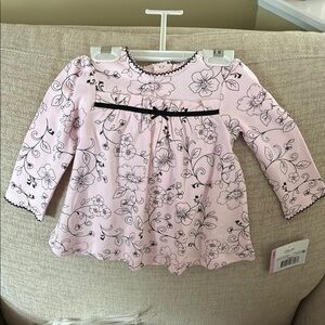 Little me Pink Floral Long Sleeve Baby Tunic. Size 9 months.